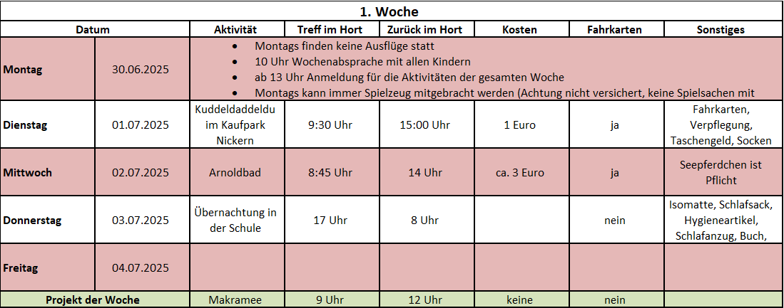 1. Woche